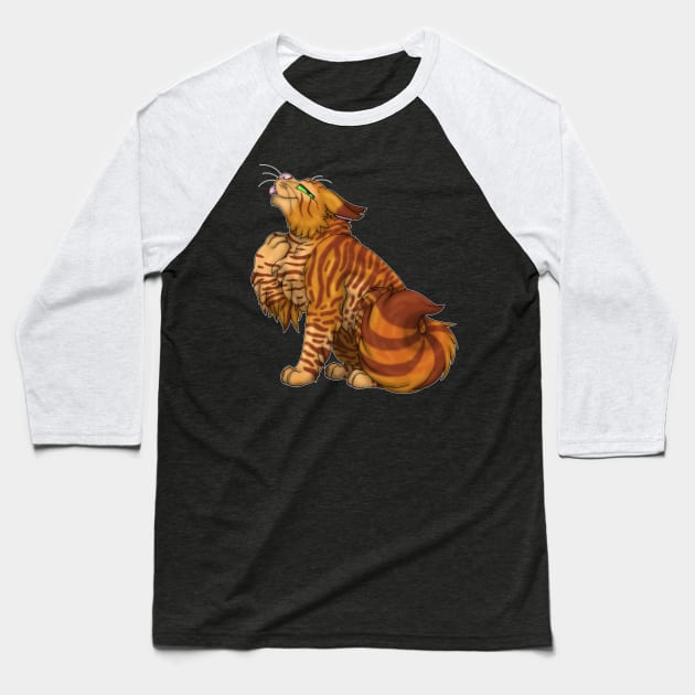 Ginger Tabby Longhair Baseball T-Shirt by spyroid101